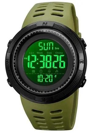Часы наручные мужские skmei 2070ag army green, армейские часы противоударный. цвет: зелёный2 фото