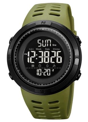 Годинник наручний чоловічий skmei 2070ag army green, армійський годинник протиударний. колір: зелений