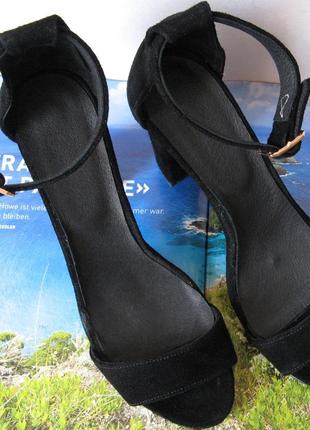 Viva лето! женские стильные босоножки каблук 10 см черные замша туфли4 фото