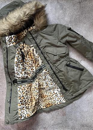 Детская парка на девочку хаки на 3 года urban republic