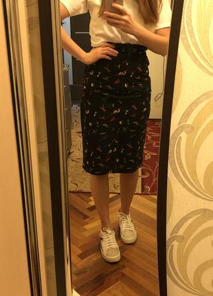 Винтажная юбка с высокой талией миди / карандаш / летняя2 фото