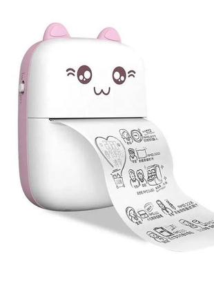 Принтер детский портативный с термопечатью розовый1 фото