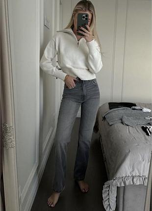 Джинси джинсы zara  straight-fit  розмір  36 s 34 xs 38 mсвітло-сір, графіт