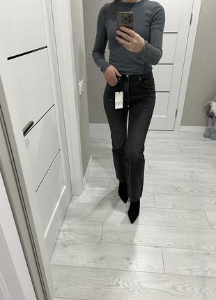 Джинсы джинсы zara straight-fit размер 36 s 34 xs 38 mсветло-сер, графит4 фото