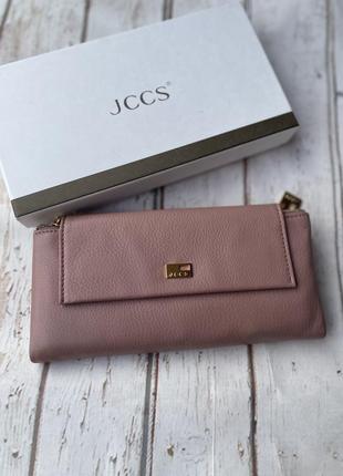 Женский кожаный кошелек портмоне jccs пудра1 фото