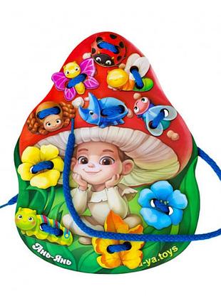 Шнуровка развивающая ань-янь "мухоморчик", псд132