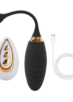 Вібратор чорний із дистанційним керуванням і пультом egg vibrator/sex toy for women