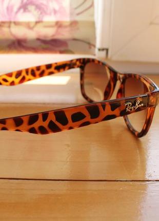 Солнцезащитные очки леопард стильный дизайн ray ban wayfarer brown-leopard италия2 фото