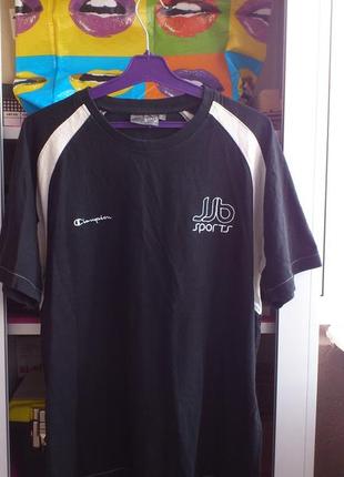 Футболка чоловіча бавовняна чорна чемпіон чоловіча бавовняна чорна champion🥇р. l🇧🇩