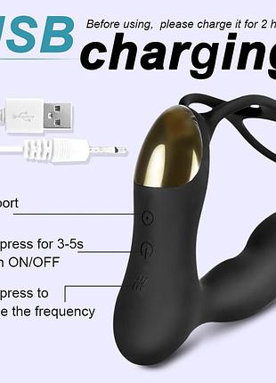 Вибромассажер простаты usb + пульт 2