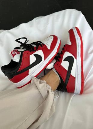 Кроссовки nike sb dunk low red/black1 фото