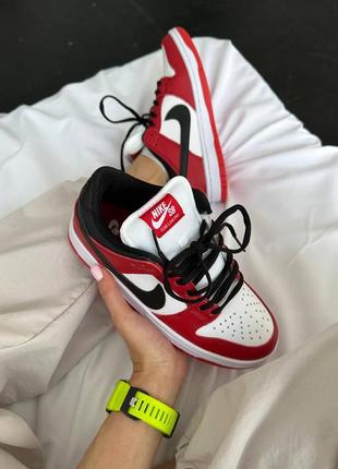 Кроссовки nike sb dunk low red/black2 фото