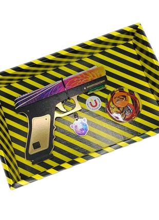 Гумкостріл дерев'яний Glock 17 іграшковий (упаковка box), сувенір декор, gl-n