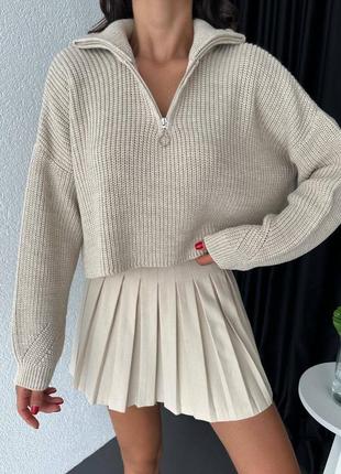 Оригінальний щільний светр 💗 светр з замочком 🥰 жіночий базовий светр 😍