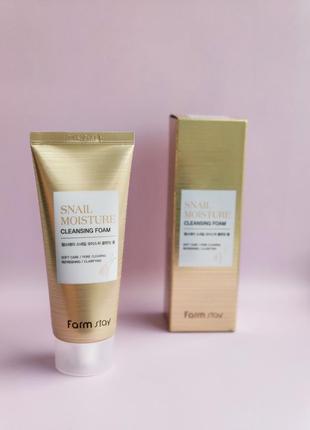 Пінка з равликом farm stay snail moisture cleansing foam1 фото