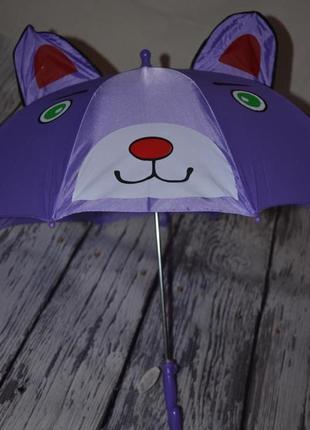 Зонт зонт трость детский с ушками со свистком медведь мишка4 фото