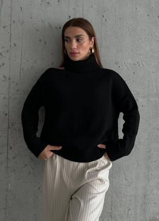 Жіночий светр з розрізом на плечі ❤️ жіночий светр ❤️ молочна кофта високим горлом ❤️4 фото