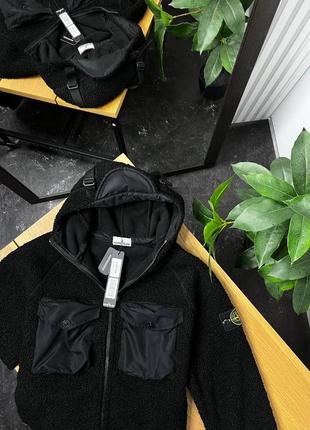 Мужская шерпа куртка стон айленд черная &lt;unk&gt; ветровки кофты от stone island5 фото