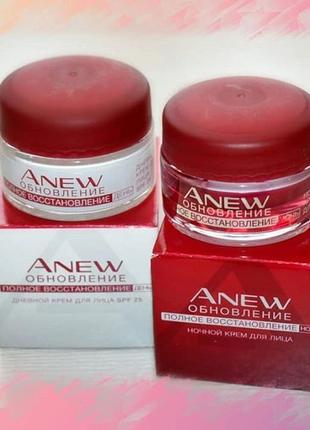 Набір омолоджувальних кремів anew avon мініверсія 15 мл 35+1 фото