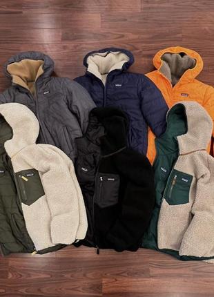 Двухсторонний пуховик,шерпа patagonia
