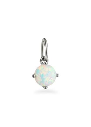 Серебряная подвеска шар с белым опалом