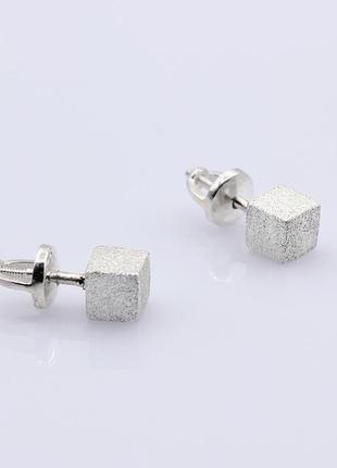 Серебряные серьги пусеты визаж