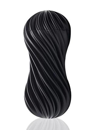 Мастурбатор tenga flex rocky black зі змінною інтенсивністю, можна скручувати