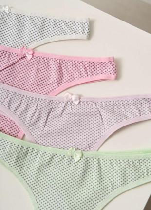 Набор женские цветные стринги - в стильный горошек - от 5шт размер m4 фото