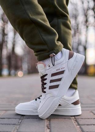 Adidas drop step low white brown