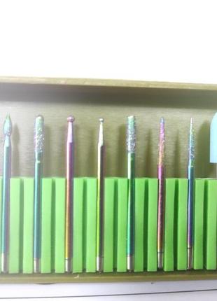 Фрезы для маникюра набор насадок к фрезеру 10 шт фрезы для маникюра маникюрные фрезы насадки