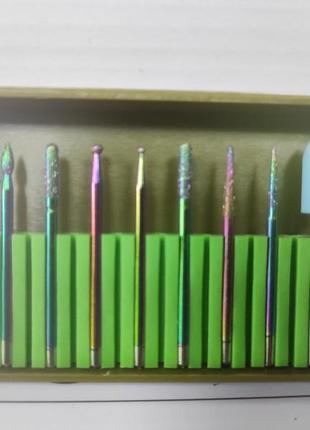 Фрезы для маникюра набор насадок к фрезеру 10 шт фрезы для маникюра маникюрные фрезы насадки