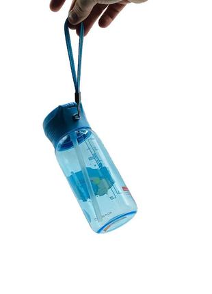Пляшка для води casno 400 мл kxn-1195 синя (восьминіг) з соломинкою4 фото