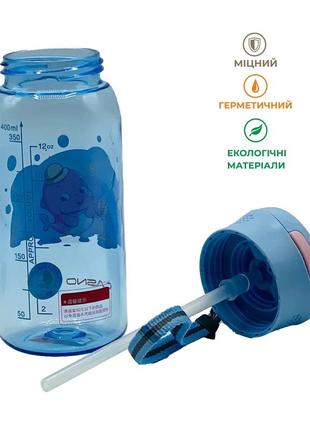 Пляшка для води casno 400 мл kxn-1195 синя (восьминіг) з соломинкою8 фото