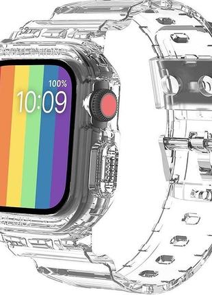 Чехол ремешок для apple watch 8/7/6/5/4/3/2/1(38/40/41 мм) прозрачный