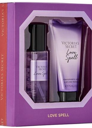Подарочный набор victoria’s secret love spell body care mini mist & lotion duo2 фото