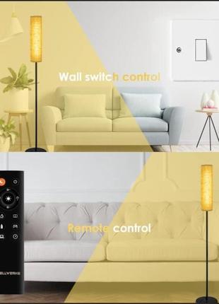 Торшери wellwerks для вітальні, світлодіодна лампа для підлоги 12 вт з дистанційним керуванням і 4 колірними температурами3 фото