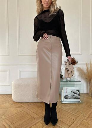 Юбка из экокожи