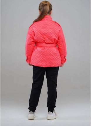 Демисезонная куртка-рубашка стеганая для девочек, "тропинка", в 5 цветах, от 140см до 158см7 фото