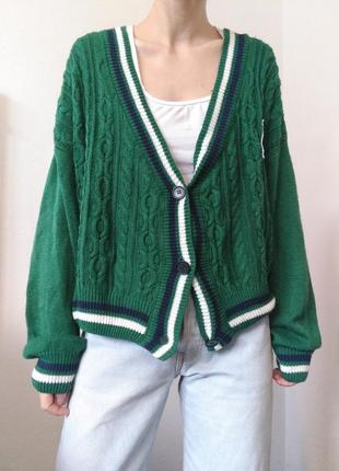 Зеленый кардиган оверсайз свитер с пуговицами джемпер пуловер реглан лонгслив кофта с пуговицами6 фото