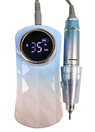 Фрезер для маникюра аккумуляторный 35000 оборотов nail drill zs 236 gradient blue