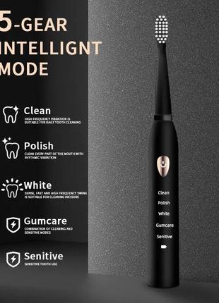 Електрична щітка sonic toothbrush ipx7 на акумуляторі2 фото