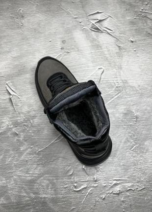 Зимние мужские ботинки timberland black grey (мех) 40-42-434 фото