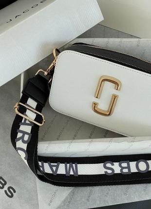 Сумка кроссбоди marc jacobs the snapshot white/brown