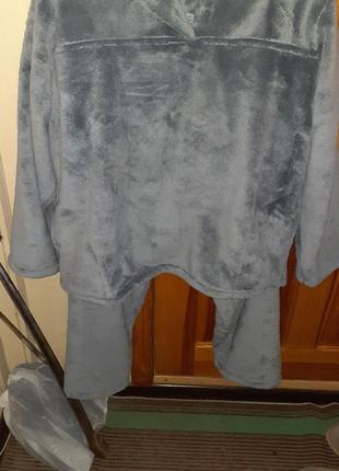 Теплий домашній костюм-піжама махра велсофт, р. 54-56