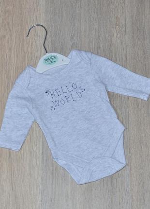 Боді primark newborn. 3,4 кг у пологовий будинок класне бодік на довгий рукав з довгим рукавом first size tiny baby george lupilu