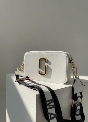 Сумка кросс боди marc jacobs the snapshot white/gold3 фото