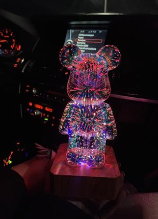 Bearbrick/ 3d ночной мишка с эффектом фейерверка🤍5 фото