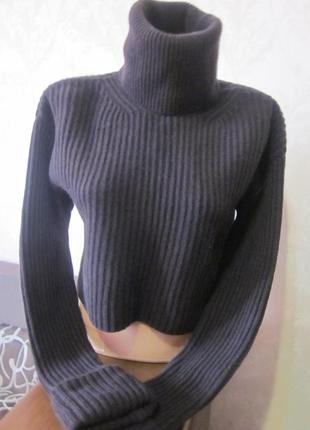 Укороченный свитер h&m blend cashmere + wool размер xs-s. новый