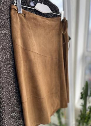Massimo dutti  замшевая юбка на запах6 фото