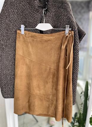 Massimo dutti  замшевая юбка на запах2 фото